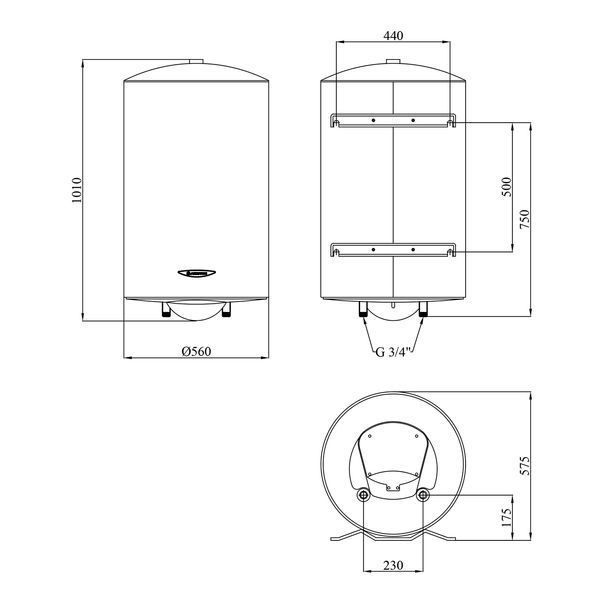 Водонагрівач Ariston ARI 150 VERT 560 THER MO EU з мокрим ТЕНом 3000326 CV034041 фото