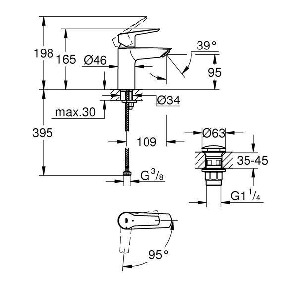 Змішувач для раковини Grohe QuickFix Start S-Size 235512432 CV031143 фото