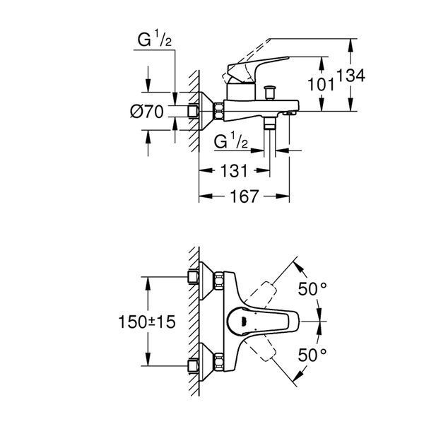 Смеситель для ванны Grohe Start Flow 23772000 CV036285 фото