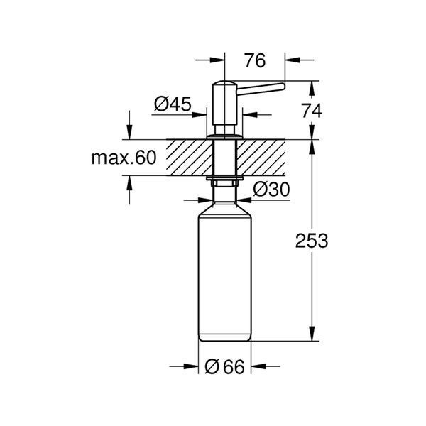 Дозатор для миючого засобу Grohe Contemporary 1021652430 CV036239 фото