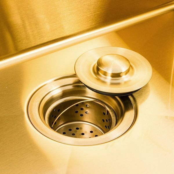 Комплект кухонної мийки Platinum 60*50 PVD ST4313 Gold SL2355 фото