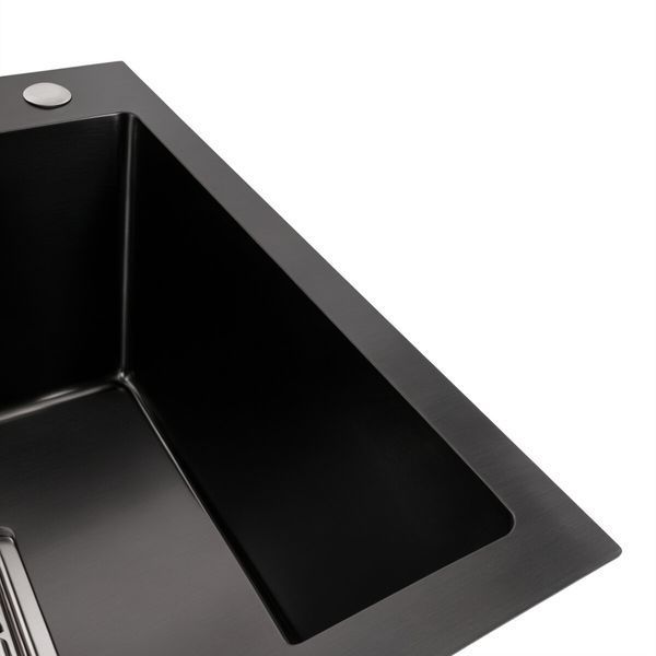 Мойка PVD Platinum Handmade НSBB 450x450x220 черная (квадратный сифон.3,0/1,0) 38086 фото