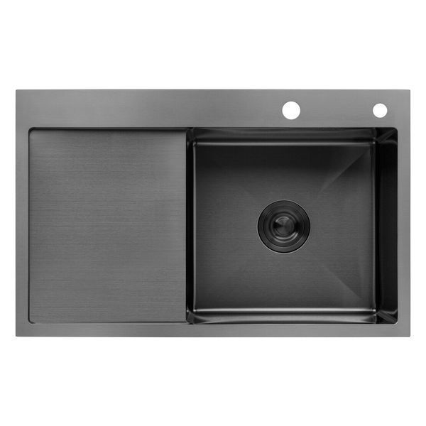 Комплект кухонной мойки Kroner KRP Schwarze - 7849RHM PVD ST4303 ST42176 фото