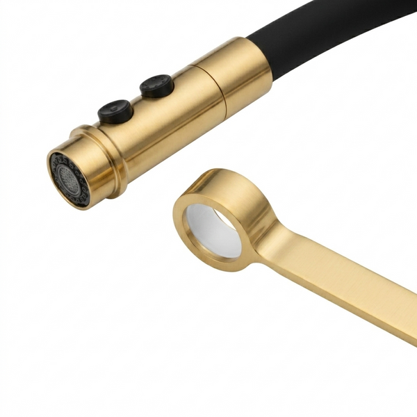 Комплект кухонної мийки Platinum 60*50 PVD ST4313 Gold SL2355 фото