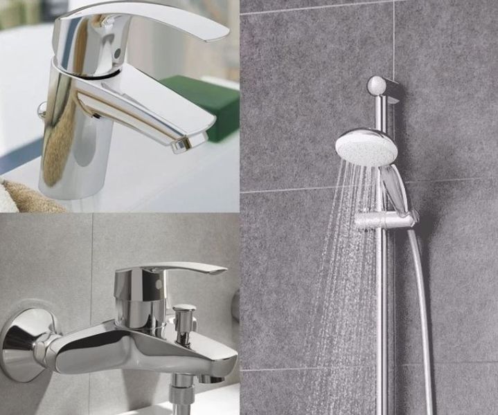 Набір змішувачів для ванни 3 в 1 Eurosmart (123238S), Grohe 123238S  фото