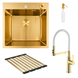 Комплект кухонної мийки Platinum 50*50 PVD ST4314 Gold
