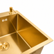 Комплект кухонної мийки Platinum 50*50 PVD ST4314 Gold SL2756 фото 4
