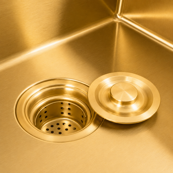 Комплект кухонної мийки Platinum 50*50 PVD ST4313 Gold SL2741 фото