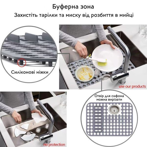 Силіконовий килимок в мийку термостійкий Nett SG-6433 309 фото