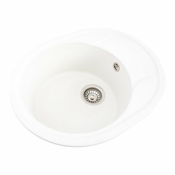 Гранитная мойка для кухни Platinum 5847 ONYX матовая (белоснежная) 38966 фото