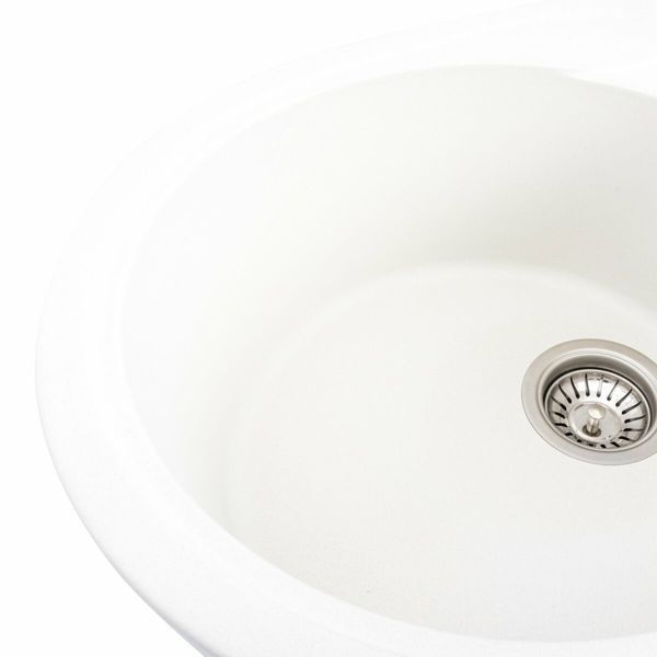 Гранитная мойка для кухни Platinum 5847 ONYX матовая (белоснежная) 38966 фото