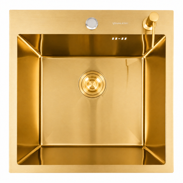 Комплект кухонної мийки Platinum 50*50 PVD ST4313 Gold SL2741 фото