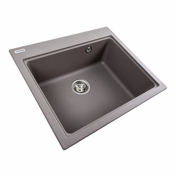 Гранітна мийка для кухні Platinum 5852 VESTA матова Дюна 41625 фото