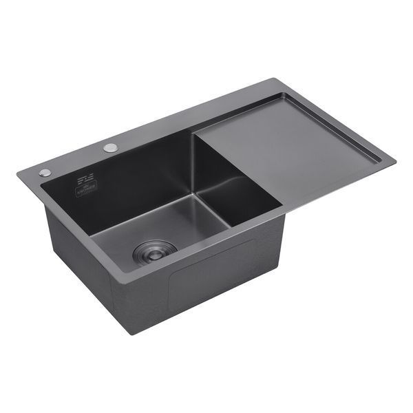 Комплект кухонной мойки Kroner KRP Schwarze 7849LHM PVD ST4303 ST42121 фото