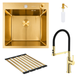 Комплект кухонної мийки Platinum 50*50 PVD ST4313 Gold