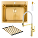 Комплект кухонної мийки Platinum 60*50 PVD ST4314 Gold