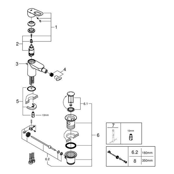 Змішувач для біде Grohe BauLoop 23338000 CV031164 фото