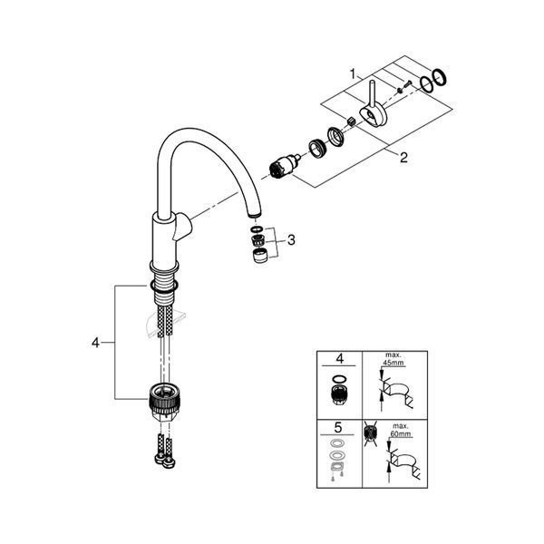 Змішувач для кухні Grohe QuickFix Start Classic 31553001 CV033070 фото