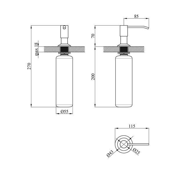 Комплект кухонної мийки Platinum Handmade HSBB 400x500x230 pl23844 фото