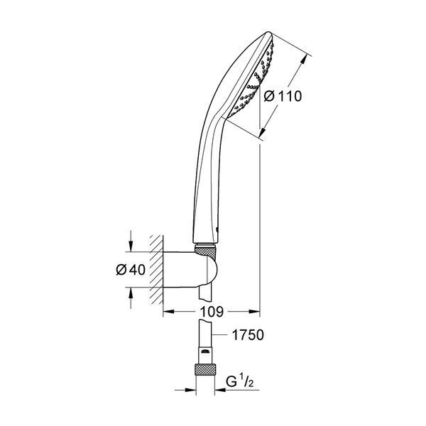 Душовий набір Grohe QuickFix Vitalio Joy 110 Mono 27324000 CV031942 фото