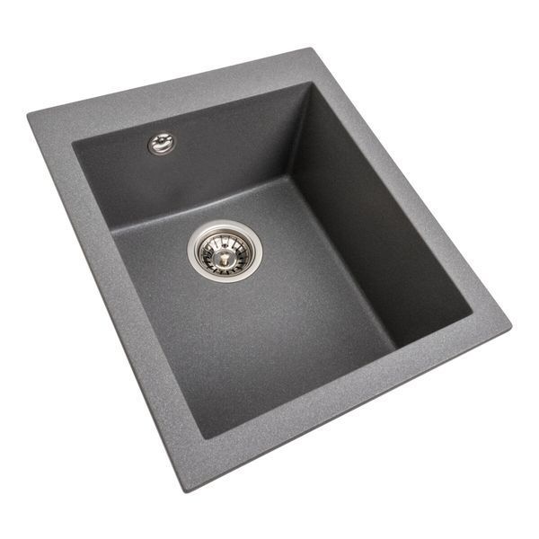 Гранітна мийка для кухні Platinum 4150 SOKIL матова (сірий мусон) 38992 фото