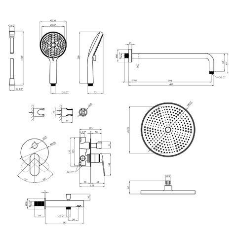 Душова система Kroner Element 211335A-0101 CV036004 фото