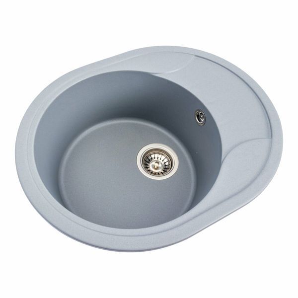 Гранитная мойка для кухни Platinum 5847 ONYX матовая (серый металлик) 38973 фото