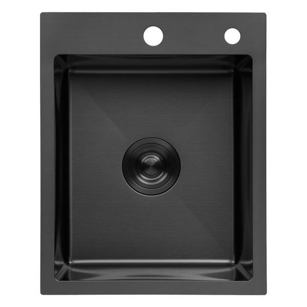 Комплект кухонної мийки Kroner KRP Schwarze 40х50HM PVD ST08 Grafite SL43821 фото