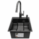 Комплект кухонної мийки Kroner KRP Schwarze 40х50HM PVD ST08 Grafite SL43821 фото 1