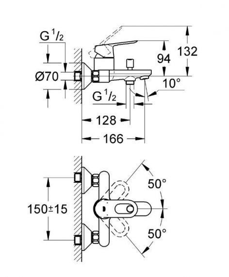 Змішувач для ванни BauLoop (32815000), Grohe 32815000 фото