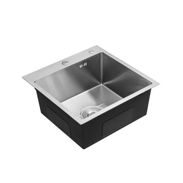 Комплект кухонной мойки Kroner KRP Derby - 5050HM Brush BLK ST27255 фото