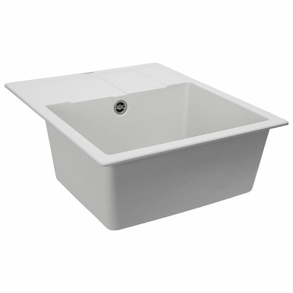 Гранітна мийка для кухні Platinum 5851 ARIA матова Білосніжна 3992 фото