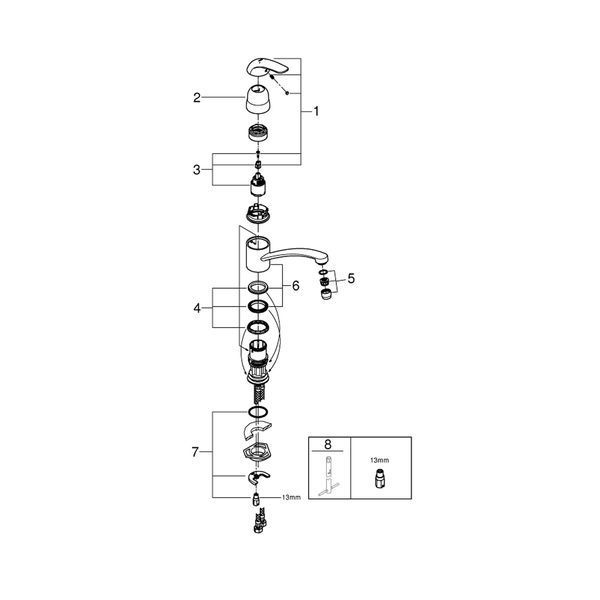 Смеситель для кухни Grohe Euroeco 32750000 CV032453 фото