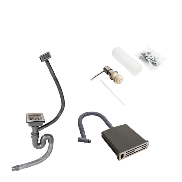 Кухонна мийка 50*50 нержавійка з підставкою для ножів + Подарунок сифон квадратний, дозатор 41545 фото