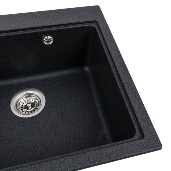 Гранітна мийка для кухні Platinum 5852 VESTA матовий Карбон 39965 фото