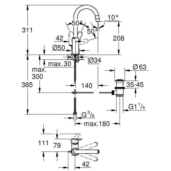 Змішувач для раковини Grohe QuickFix Start L-Size 24203002 CV030582 фото