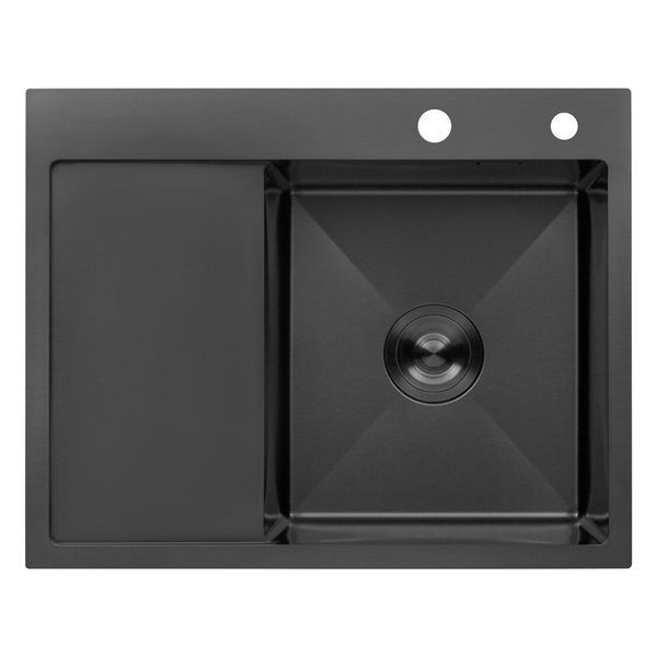 Комплект кухонной мойки Kroner KRP Schwarze 6350RHM PVD ST4303 SL42139 фото
