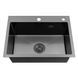 Комплект кухонной мойки Kroner KRP Schwarze 5843HM PVD BLK03 nero SL43357 фото 4