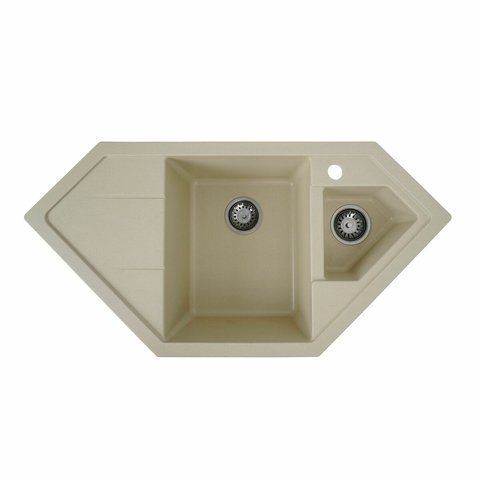 Гранитная мойка для кухни Platinum 9950 PANDORA матовая Айвори 3923 фото