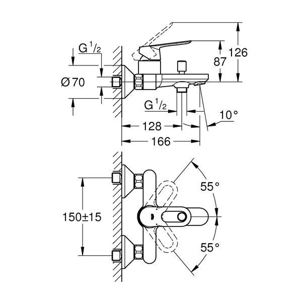Смеситель для ванны Grohe BauLoop 23603000 CV031168 фото