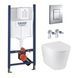 Комплект 4 в 1: Инсталляция GROHE Solido 3 в 1 3884966Q + Унитаз безободковый Kroner Armada WHI513636 RIMLESS с сиденьем Slim Duroplast / Soft-close / Quick relase KA513636WHIR (3884966KA513636) CV033599 фото 1