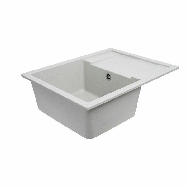 Гранитная мойка для кухни Platinum 6550 INTENSO матовая Белая в точку 3462 фото