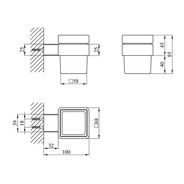 Набір аксесуарів для ванної кімнати Kroner KRP Edelstahl Kubus 6 в 1 SI02561 фото