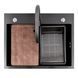 CM 64*50B Кухонна мийка PVD чорна (Work station) Valeso Handmade