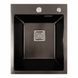 40*50 Мийка PVD чорна Platinum Handmade HSBB (квадратний сифон, 3.0,/1.0) 40627 фото 3