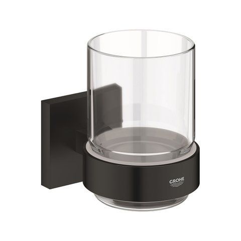 Склянка з тримачем для ванної кімнати Grohe QuickFix Start Cube 410972430 CV033756 фото