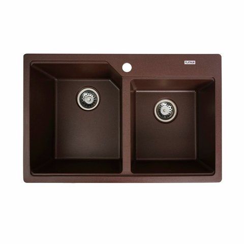 Гранитная мойка для кухни Platinum 7850 HARMONY матовая Мокко 3715 фото