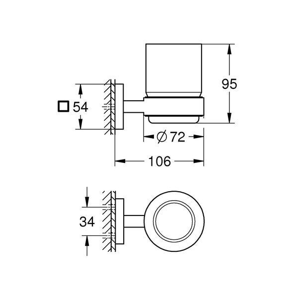 Склянка з тримачем для ванної кімнати Grohe QuickFix Start Cube 410972430 CV033756 фото