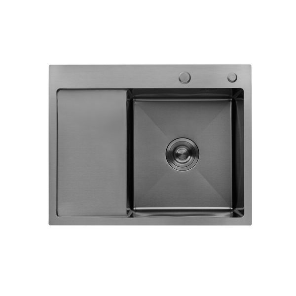 Комплект кухонної мийки KRP Schwarze - 6350RHM PVD ST41923 фото