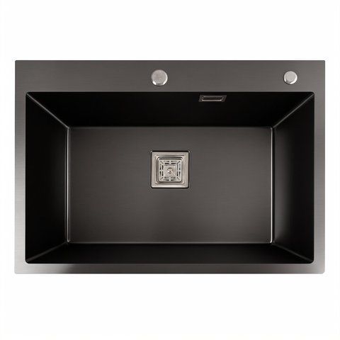 Кухонная мойка Platinum Handmade HSB PVD 70*50 черная 41549 фото